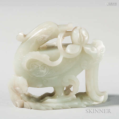 Jade Carving of a Mythical Bird 玉雕神话鸟
