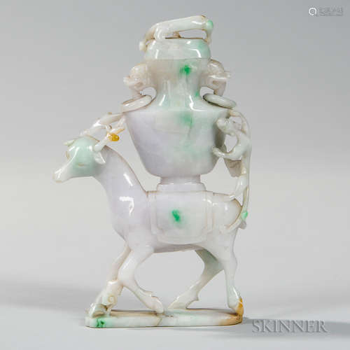 Jadeite Carving of a Deer 玉雕鹿