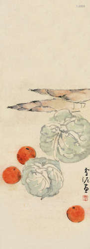 孙雪泥（1889～1965） 果蔬图 立轴 设色纸本