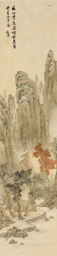 顾鹤庆（1766～?） 石峰秋色 立轴 设色纸本