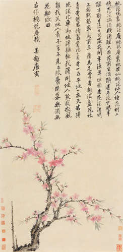 唐寅（1470～1524） 春风桃花 立轴 设色纸本