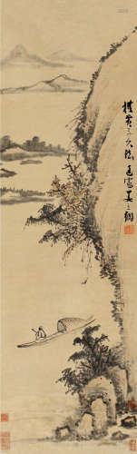 姜立纲（1444～1499） 春湖渔隐 立轴 设色纸本
