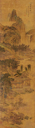 王翚（1632～1717） 庚辰（1700）年作 竹梧精舍 立轴 设色绢本