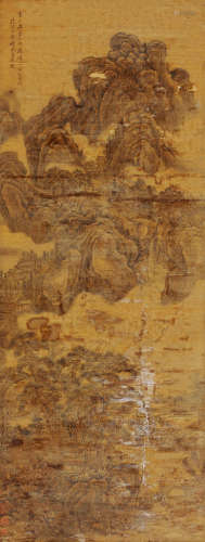 黄公望（1269～1354） 至正五年（1345）年作 松林幽居 立轴 设色绢本
