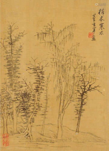 董其昌（1555～1636） 枯木寒林 立轴 水墨绢本