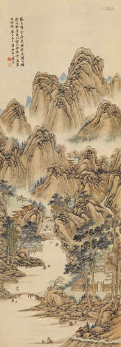 黄鼎（1660～1730） 庚申（1680）年作 万壑秋声 立轴 设色纸本