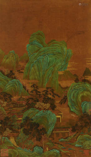 赵伯驹（1120～1182） 仙山楼阁 立轴 设色绢本