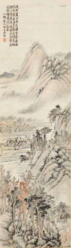 方士庶（1692～1751） 戊午（1738）年作 秋林山色 立轴 设色纸本