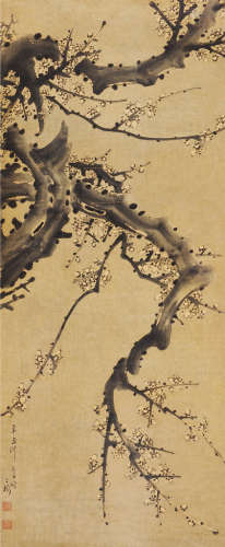 童二树（1721～1782） 辛丑（1781）年作 墨梅图 立轴 水墨纸本