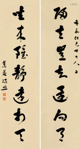 冯煦（1842～1927） 草书七言 对联 纸本