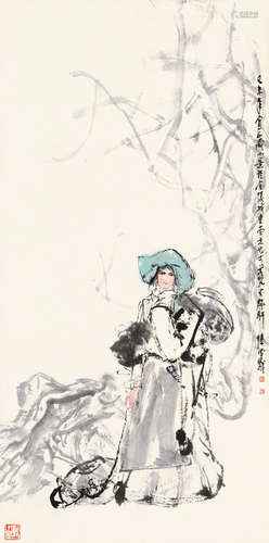 陈德曦（b.1936） 己未（1979）年作 西藏小景 立轴 设色纸本