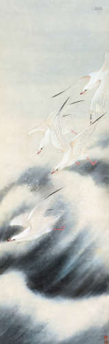 邵一萍（1910～1965） 白鸥 镜片 设色纸本