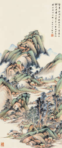 李醉石（1860～1937） 丁卯（1927）年作 秋山如妆 立轴 设色纸本