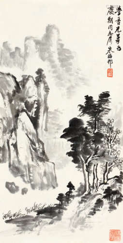 朱梅邨（1911～1993） 仿古山水 镜片 水墨纸本