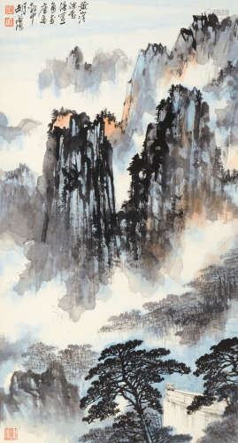胡若思（1916～2004） 黄山一角 立轴 设色纸本