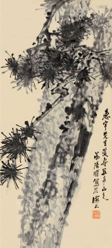 汤滌（1878～1948） 双寿图 立轴 水墨纸本