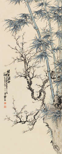 姚燮（1805～1864） 梅竹双清 立轴 设色纸本