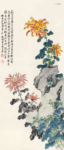 黄山寿（1855～1919） 秋菊佳色 立轴 设色纸本