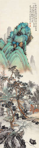 陈绶（近代） 甲戌（1934）年作 松泉山居 立轴 设色纸本