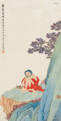 徐子鹤（1916～1999） 辛已（1941）年作 无量寿佛 立轴 设色纸本