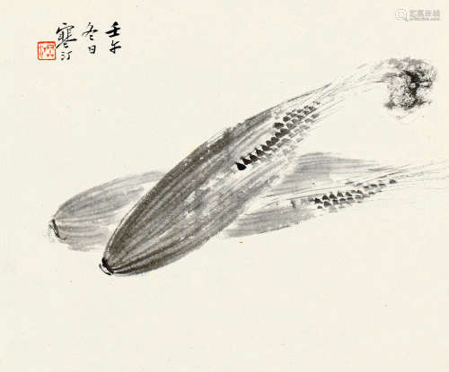 江寒汀（1903～1963） 壬午（1942）年作 农家乐 镜片 水墨纸本