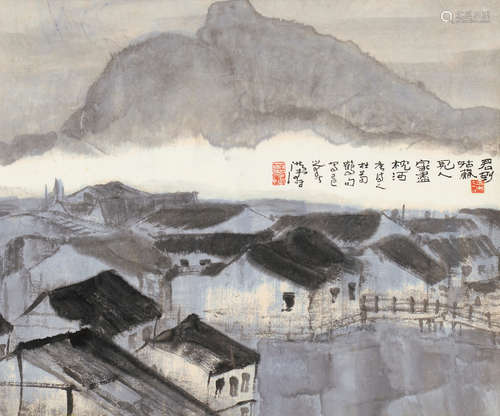 梁洪涛（b.1939） 己巳（1989）年作 姑苏水乡 镜框 设色纸本