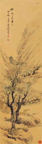 任预（1853～1901） 丙子（1876）年作 山居图 屏轴 设色纸本