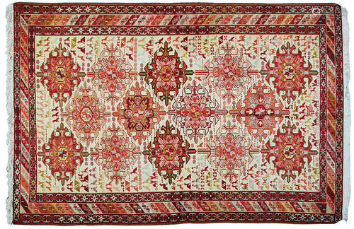 A PERSIAN SOUMAK SILK THREAD RUG