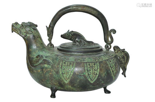 A BRONZE EWER