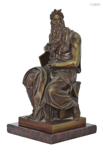 A BRONZE FIGURE OF MOSES