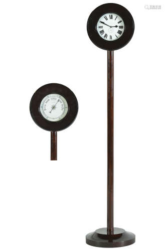 A SWISS CONCIERGE AND BAROMETER CLOCK