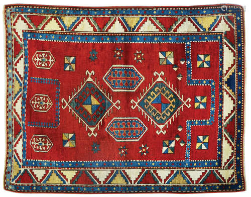 AN OLD CAUCASIAN BURJALO RUG