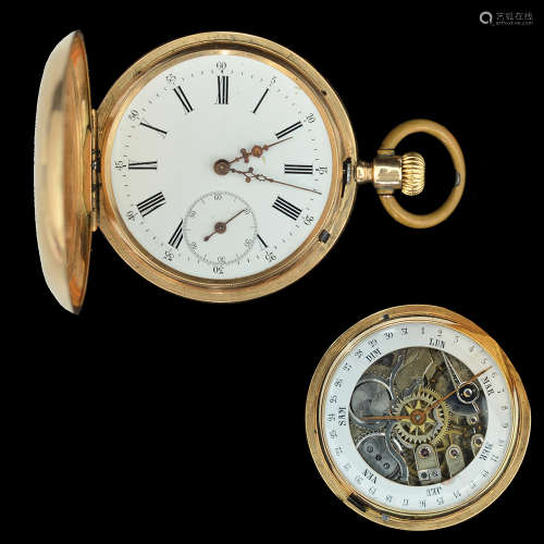 14K GOLD SOUBLE SIDED GOLD POCKET WATCH