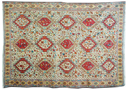 A PERSIAN SOUMAK SILK THREAD RUG