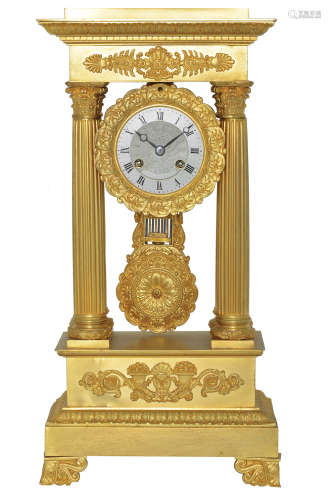 A FRENCH MENTAL CLOCK, EMPIRE STYLE