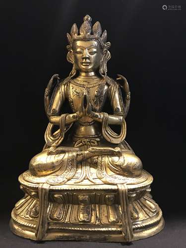 GILT BRONZE BUDDHA FIGURE