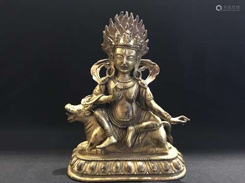 GILT BRONZE BUDDHA FIGURE