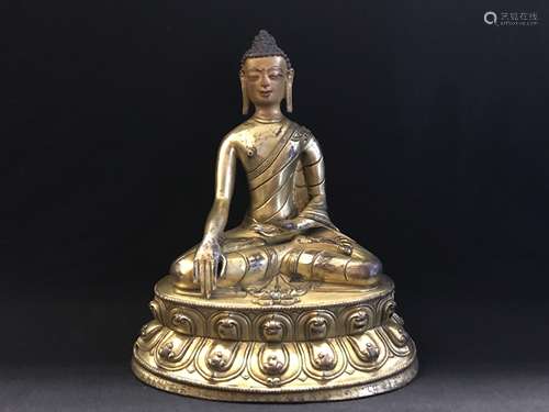 GILT BRONZE BUDDHA FIGURE