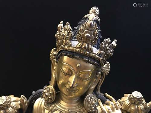 GILT BRONZE BUDDHA FIGURE