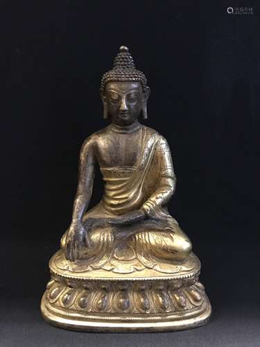 GILT BRONZE BUDDHA FIGURE