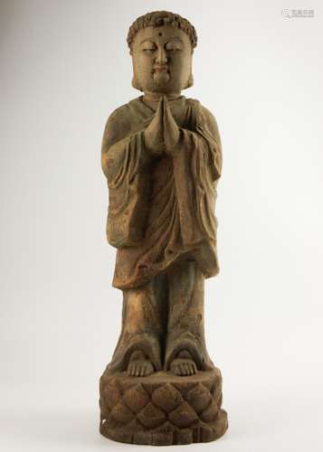 WOODEN BUDDHA FIGURE