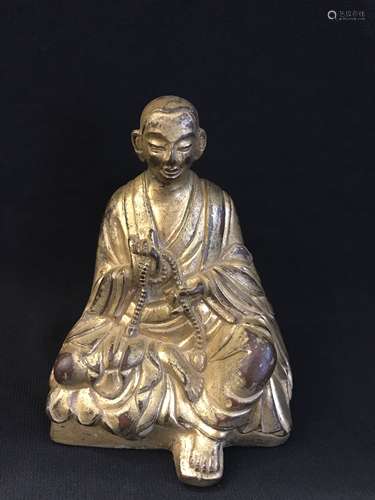 GILT BRONZE BUDDHA FIGURE