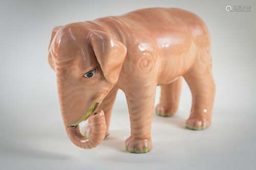 LIGHT RED GLAZE ELEPHANT FIGURE