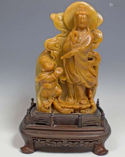 SOAPSTONE GUANYIN FIGURE