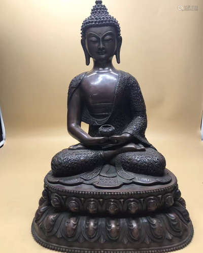 RED COPPER BUDDHA FIGURE