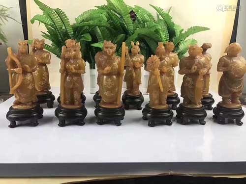 12 ANIMALS OF CHINESE ZODIAC SOAPSTONE FIGURES