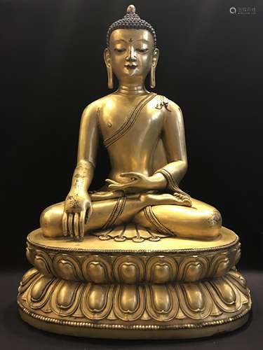 GILT BRONZE BUDDHA FIGURE