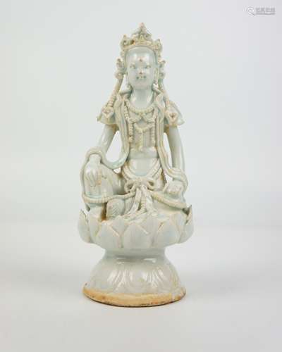 QINGBAI CELADON GUANYIN FIGURE STATUE