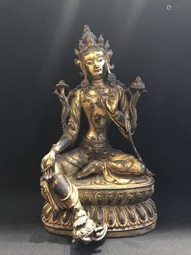 GILT BRONZE BUDDHA FIGURE