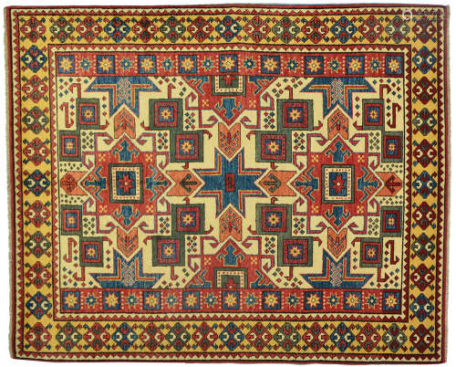 A CAUCASIAN KAZAK PATTERN RUG